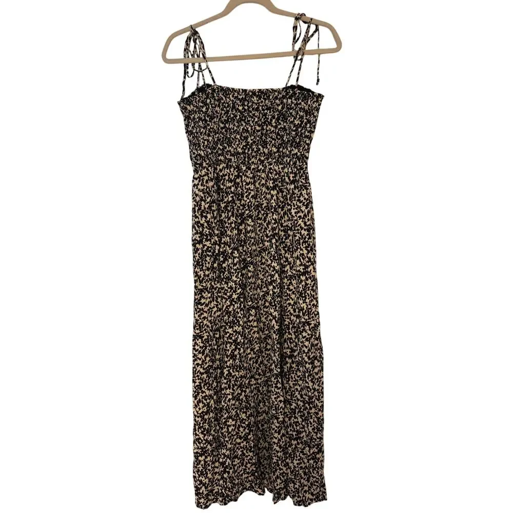 NWT Madewell Tie Shoulder Midi Dress in Floral Black Size 0 - Picture 9 of 9